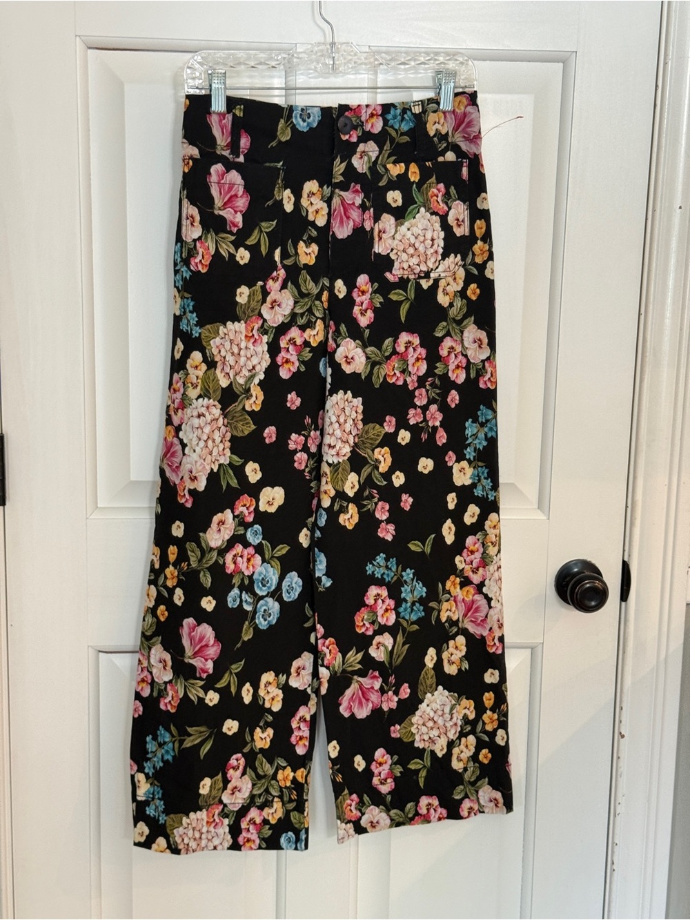 Maeve Anthropologie The Colette Floral Cropped Wide Leg Pants 26 25909 - Picture 4 of 16